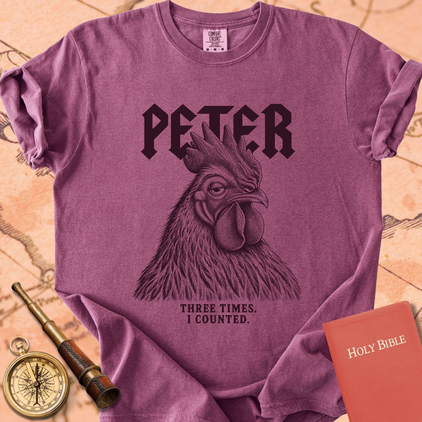 Rooster. Three Times. I Counted. Premium T-shirt