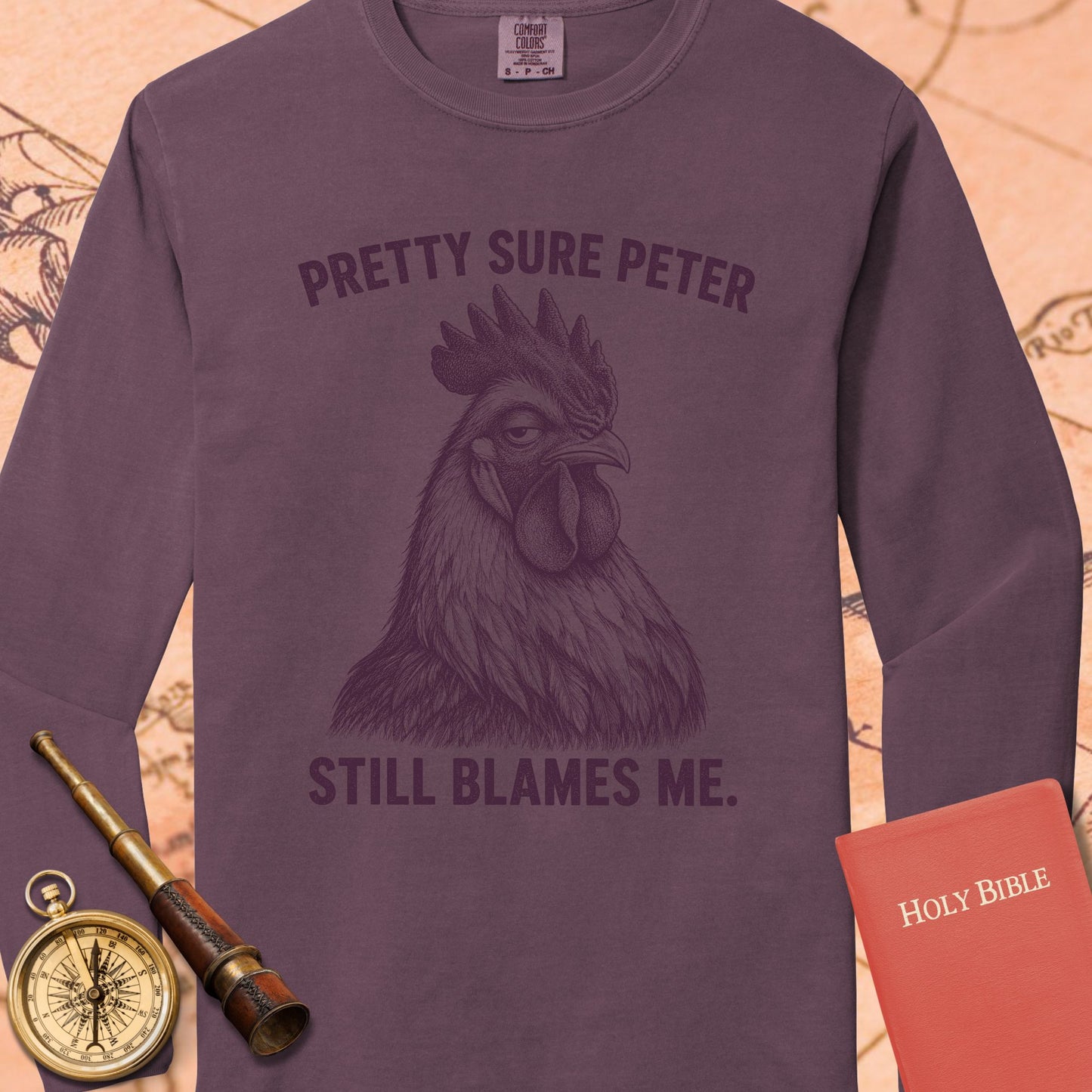 Pretty Sure Peter — Berry Comfort Colors long sleeve