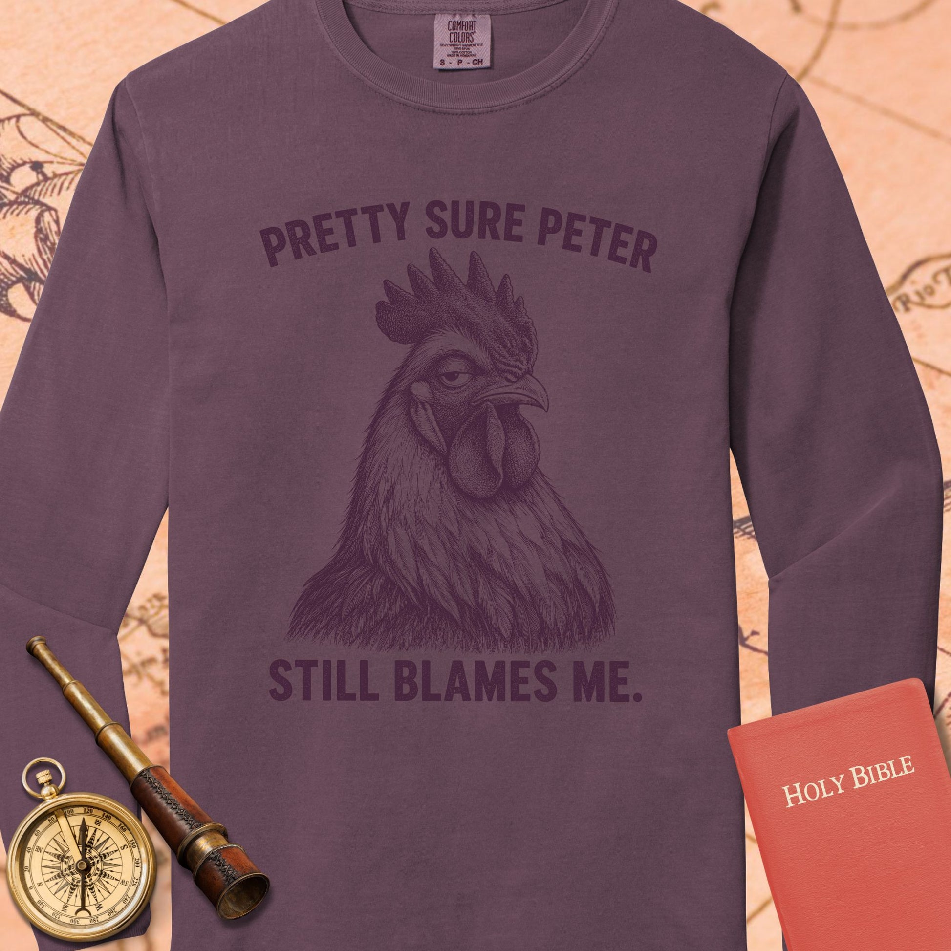 Pretty Sure Peter — Berry Comfort Colors long sleeve