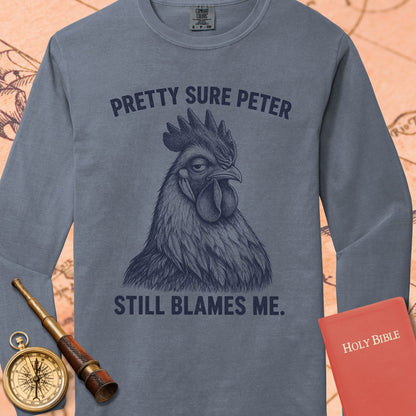 Pretty Sure Peter — Blue Jean Comfort Colors long sleeve