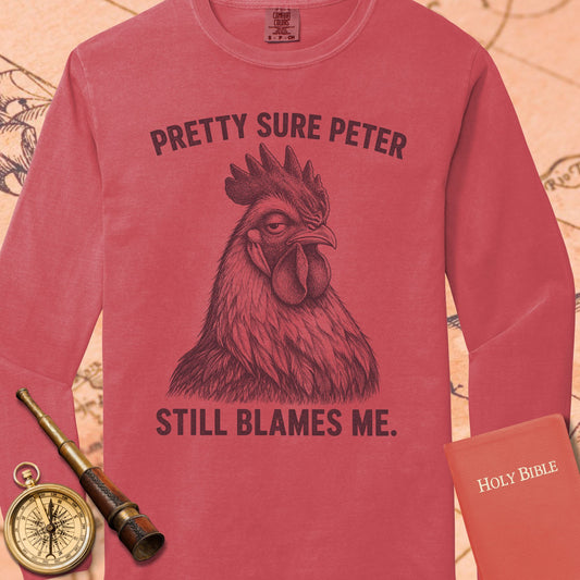Pretty Sure Peter — Crimson Comfort Colors long sleeve
