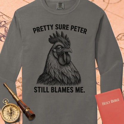Pretty Sure Peter — Grey Comfort Colors long sleeve