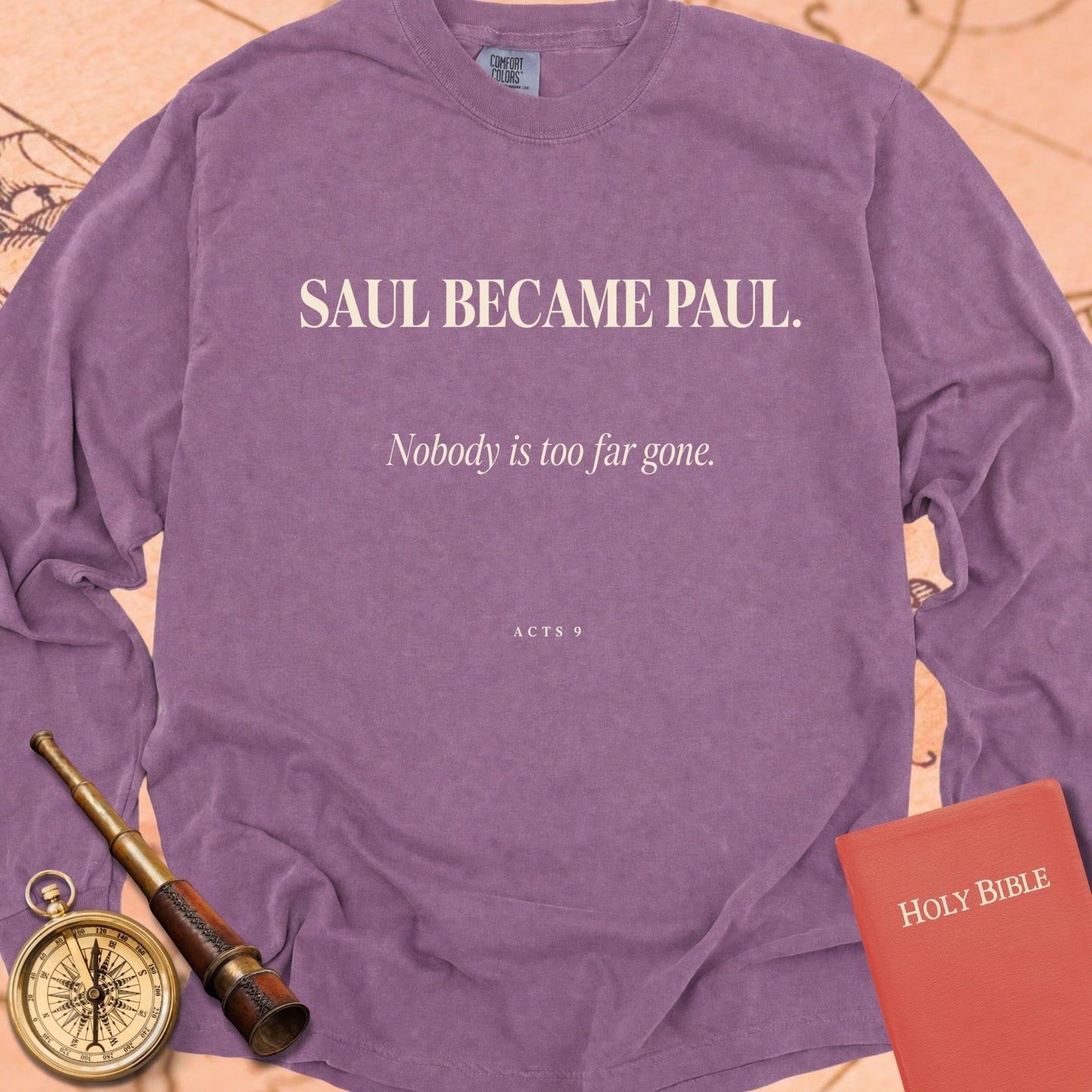 Saul Became Paul — Berry Comfort Colors long sleeve