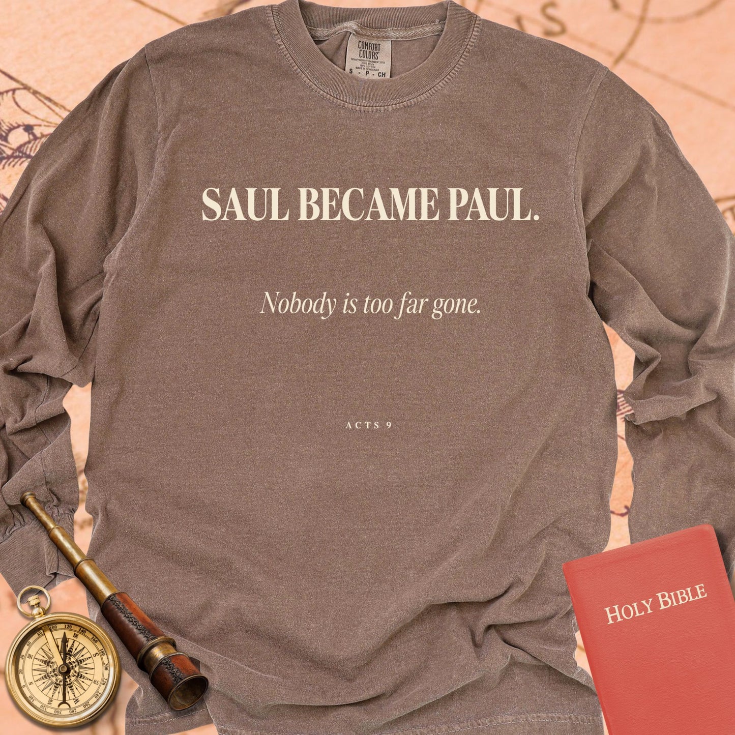 Saul Became Paul — Espresso Comfort Colors long sleeve