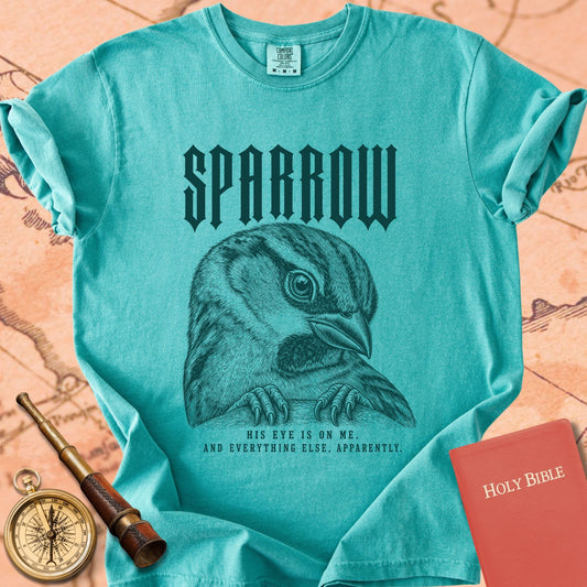 Sparrow. His Eye Is on Me. Premium T-shirt