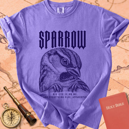Sparrow. His Eye Is on Me. Premium T-shirt