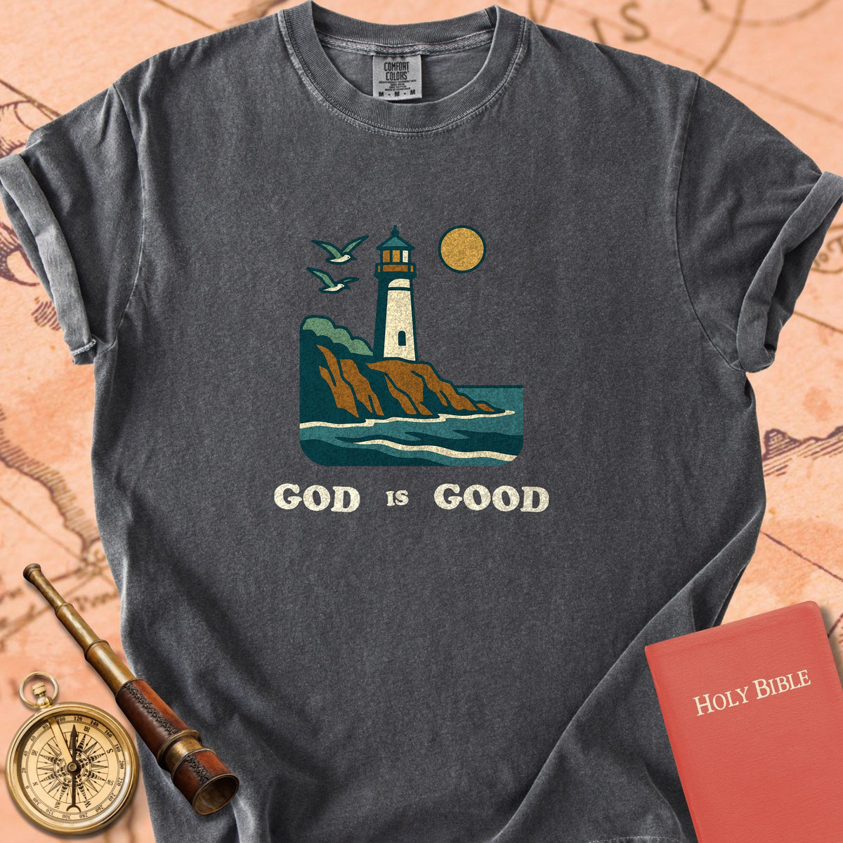 God is Good Lighthouse Premium T-shirt