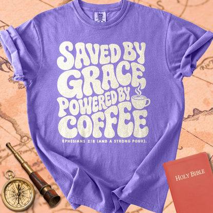 Saved by Grace, Powered by Coffee Premium T-shirt