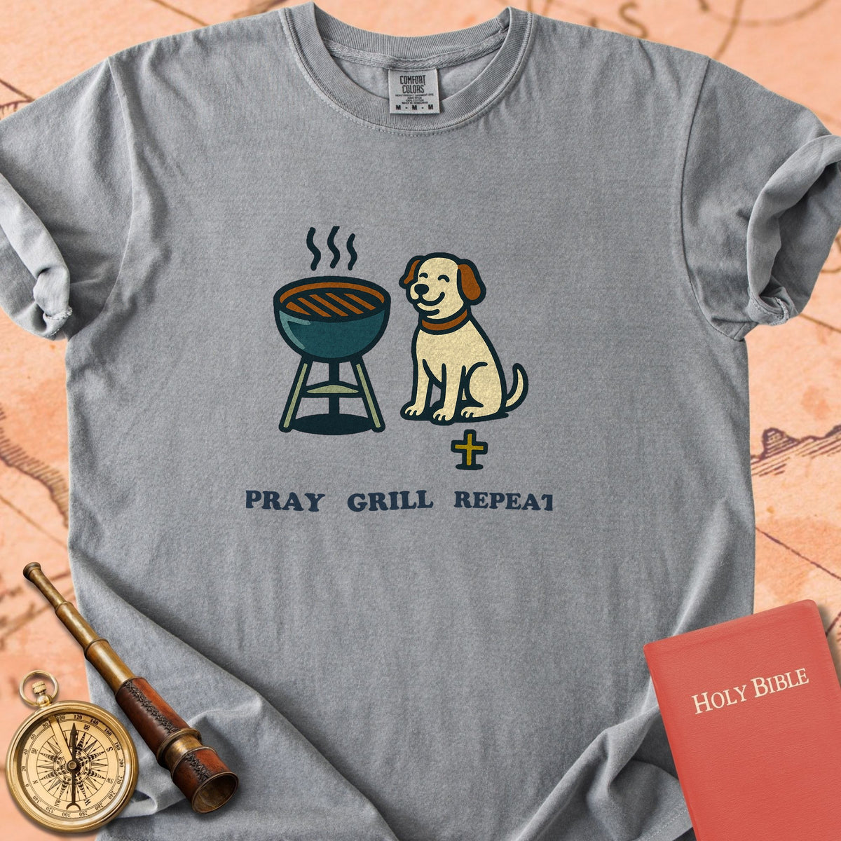 Pray Grill Repeat Premium T-shirt