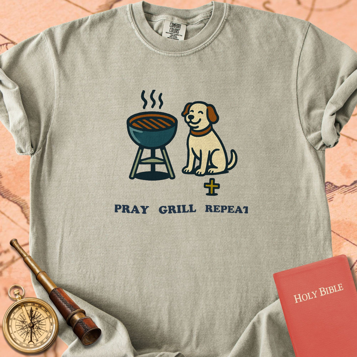 Pray Grill Repeat Premium T-shirt